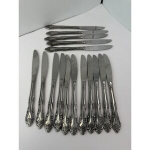 Stanley Roberts Rogers Dream Rose Stainless Steel Dinner Knives Lot Of 16